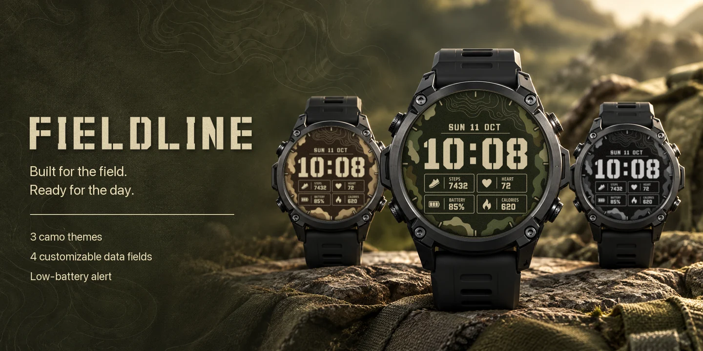 FieldLine en tres relojes: Verde, Desierto y Negro
