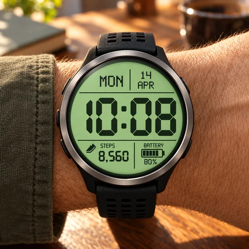 Retro LCD on the wrist